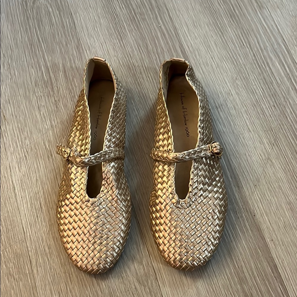 Gold Woven Women's Shoes